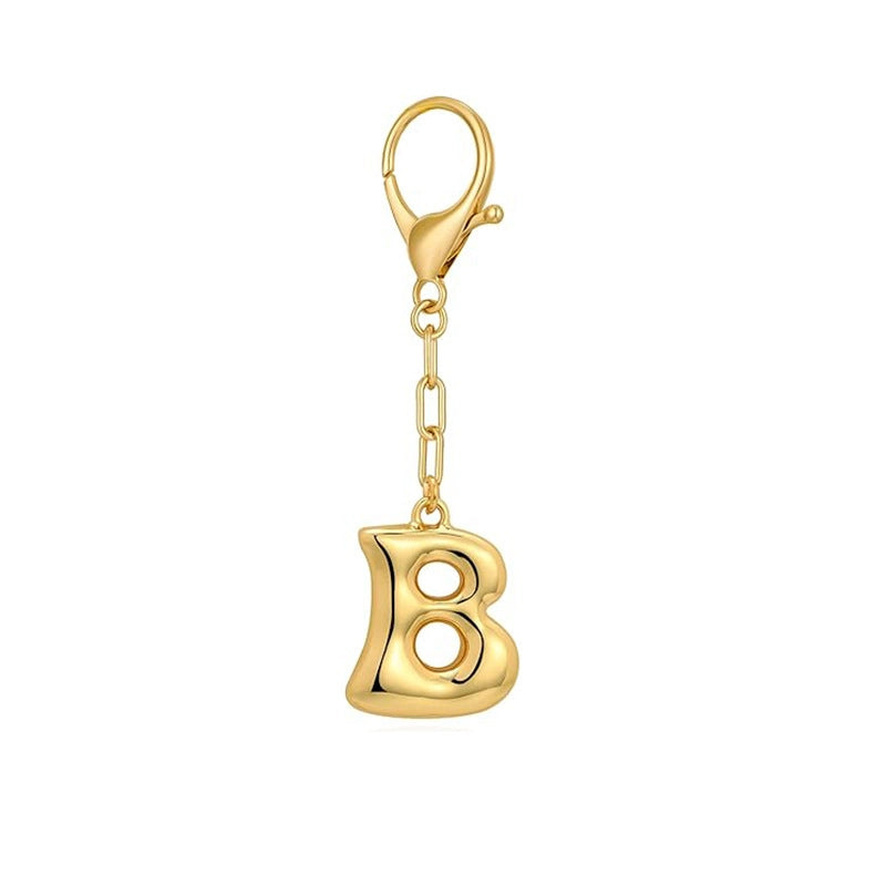 Gold Letter Bag Charm