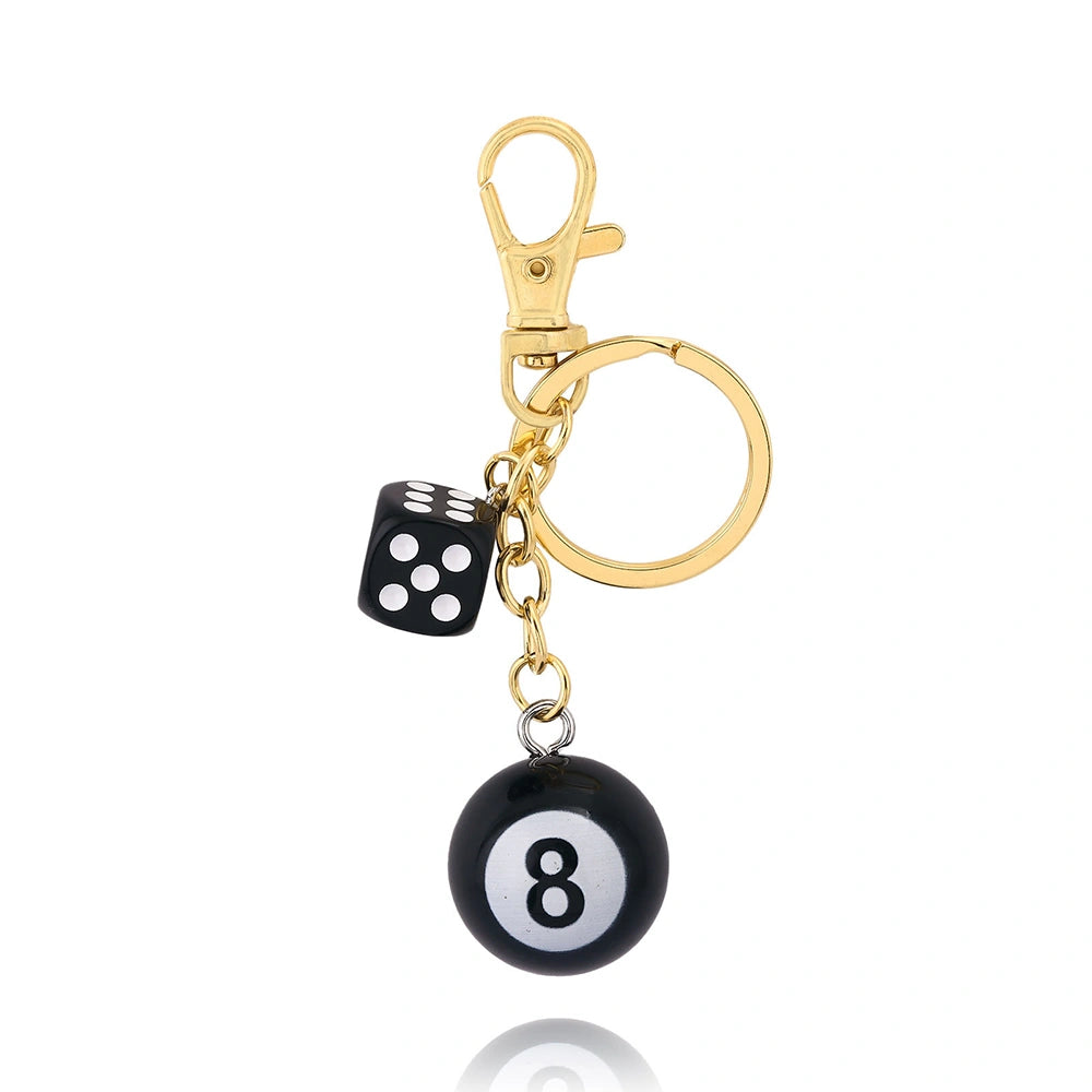 Dice and Billiard Ball Bag Charm