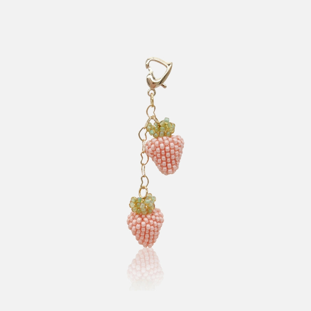 Beaded Strawberry Bag Charm