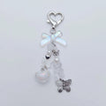 Bow Heart Beaded Bag Charm