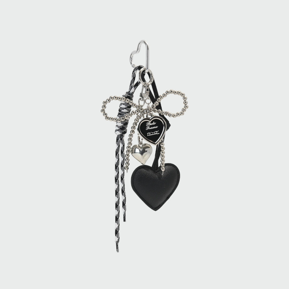 Bowknot Leather Heart Bag Charm