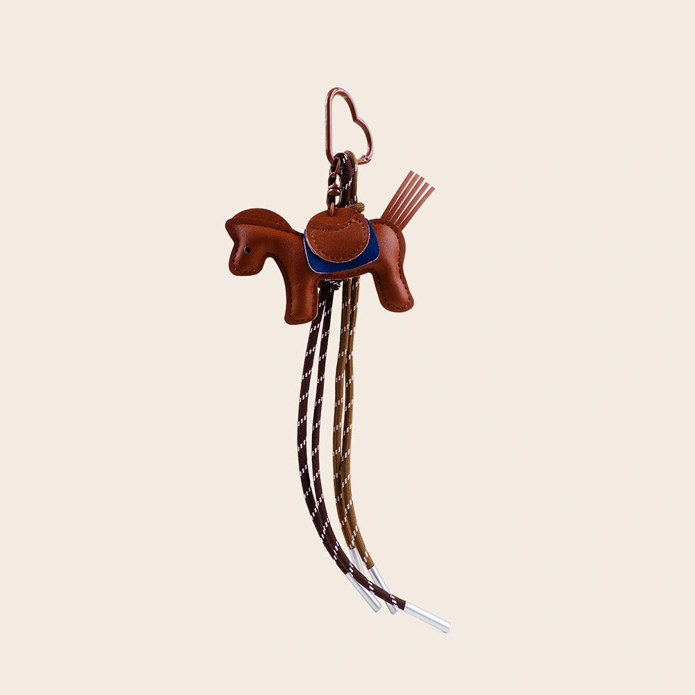Brown Leather Horse Bag Charm
