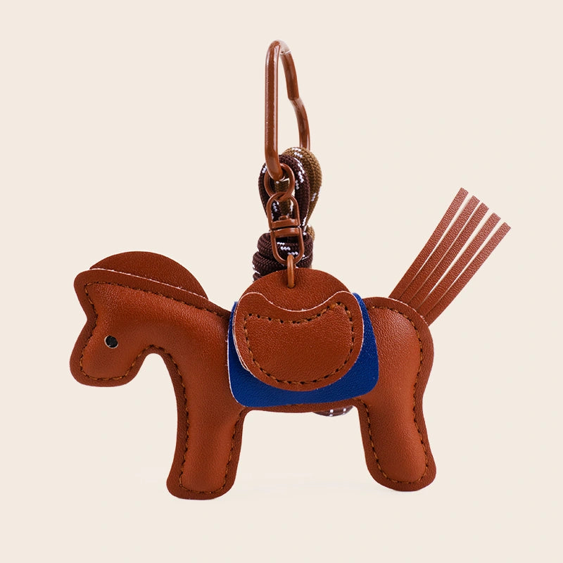 Brown Leather Horse Bag Charm