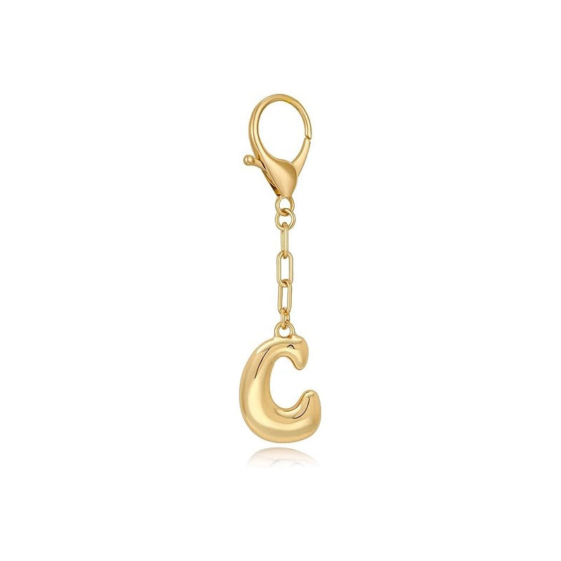 Gold Letter Bag Charm