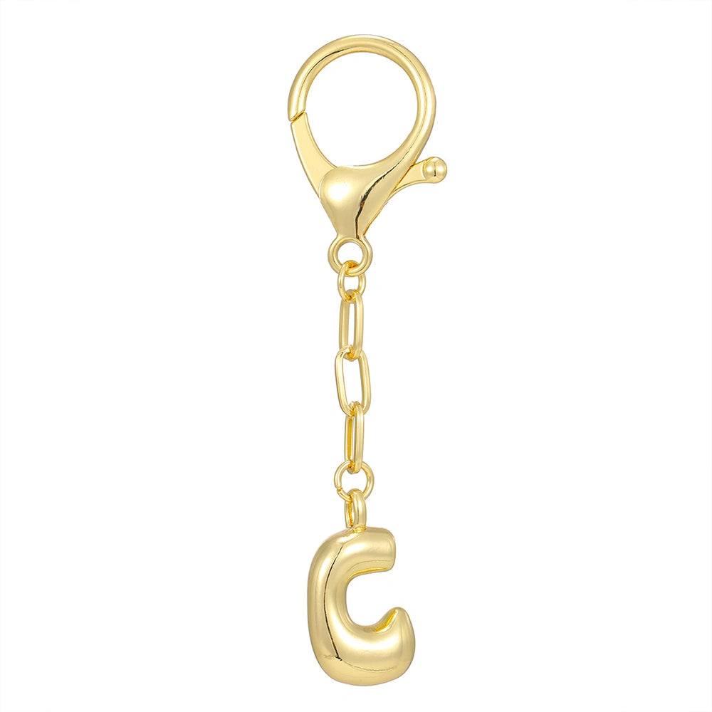 Gold Letter Bag Charm