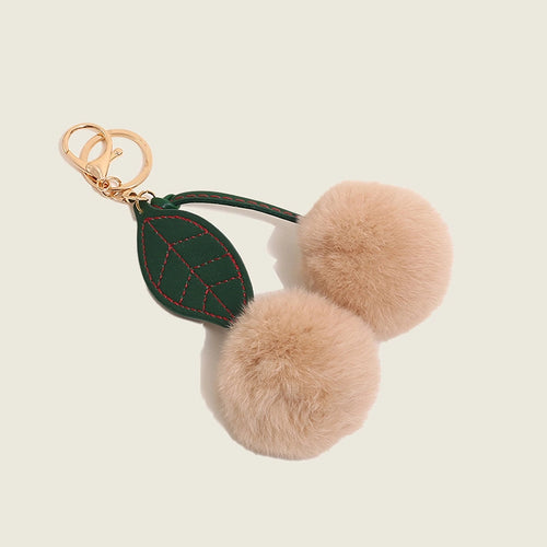 Cherry Pom Pom Bag Charm