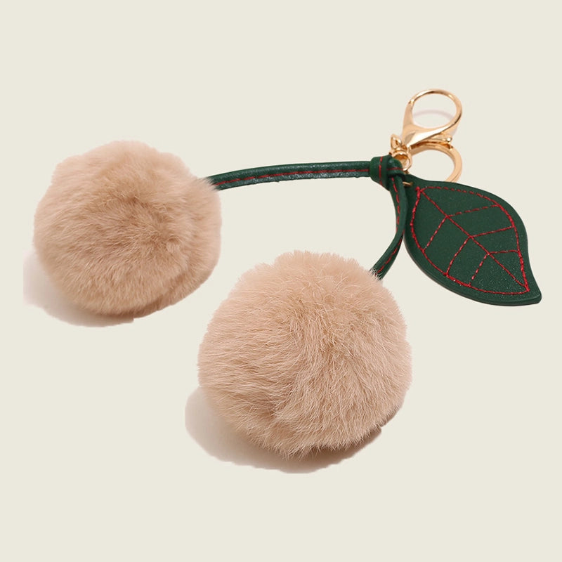 Cherry Pom Pom Bag Charm
