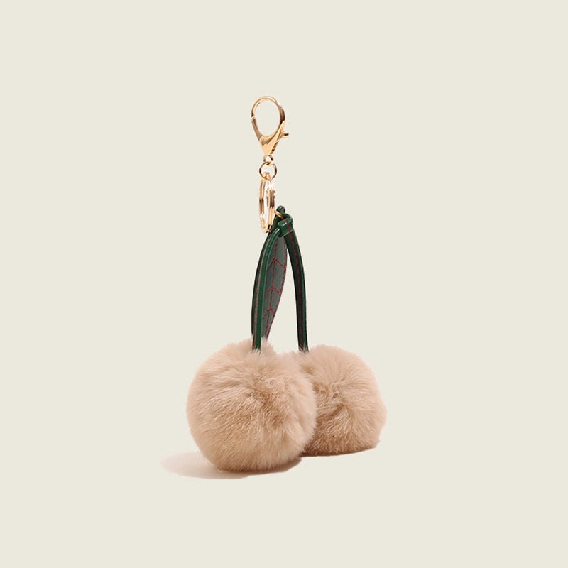 Cherry Pom Pom Bag Charm