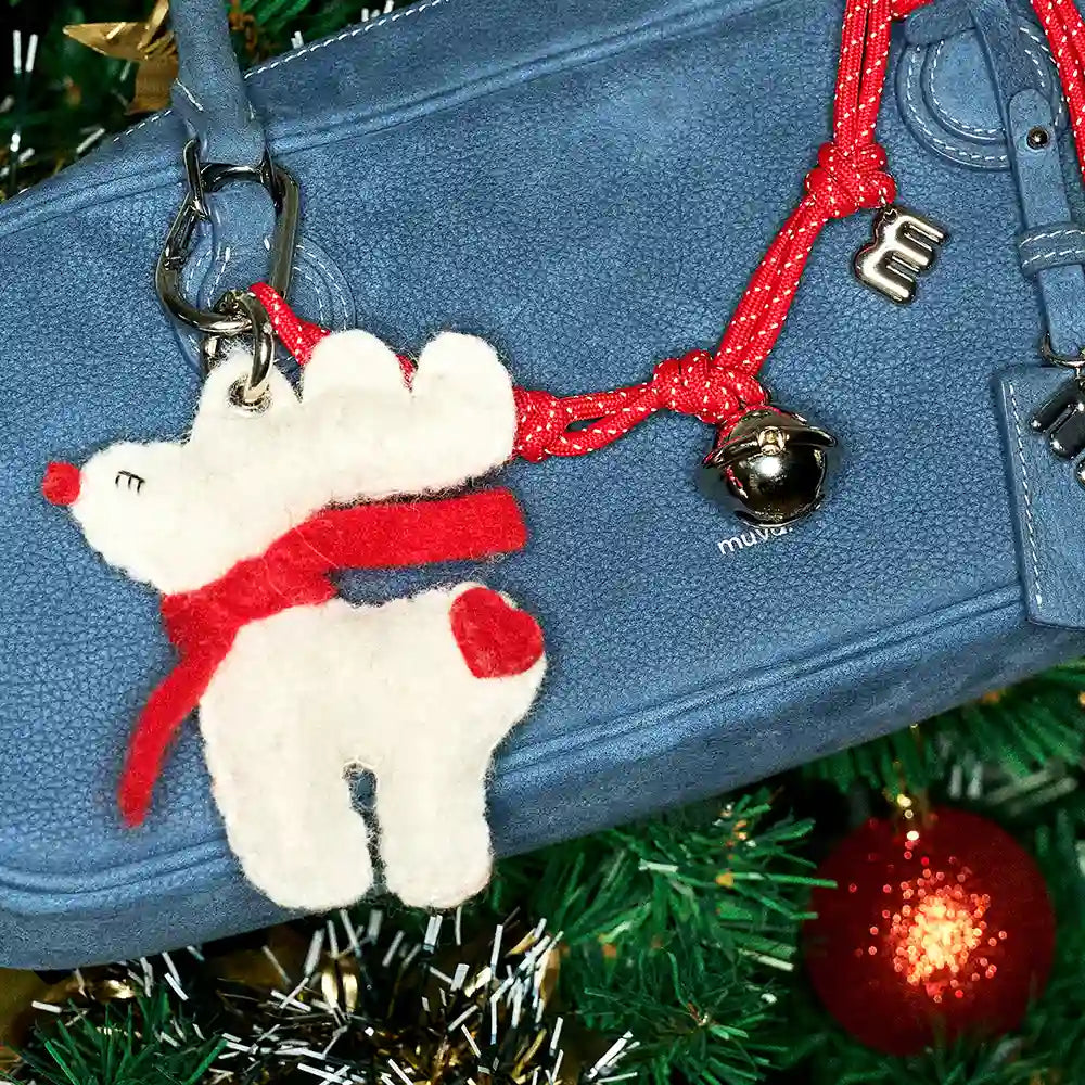 Christmas Reindeer Bell Bag Charm