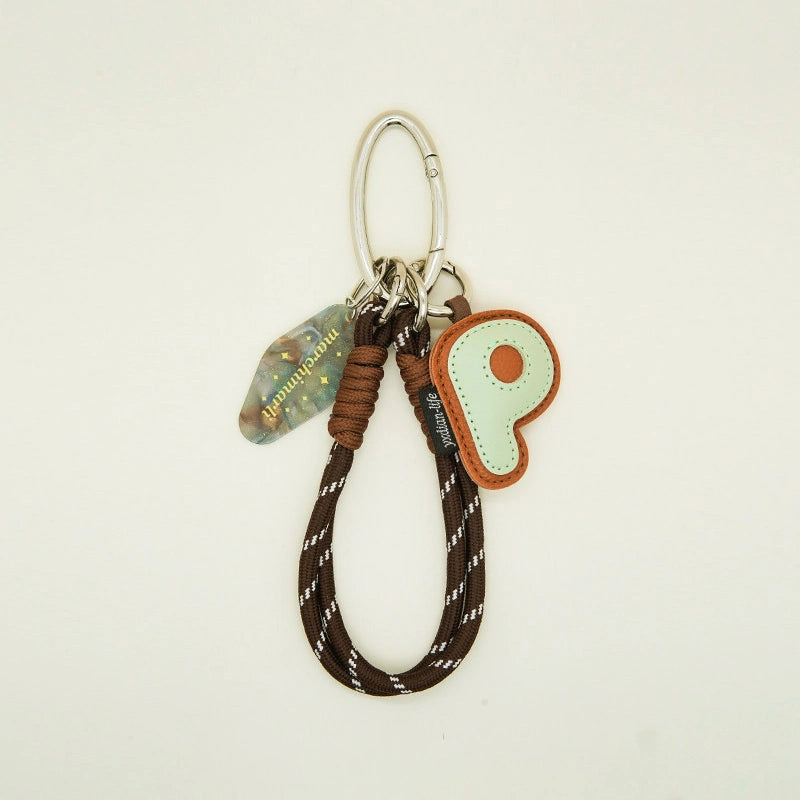 Color-Block Letter Bag Charm