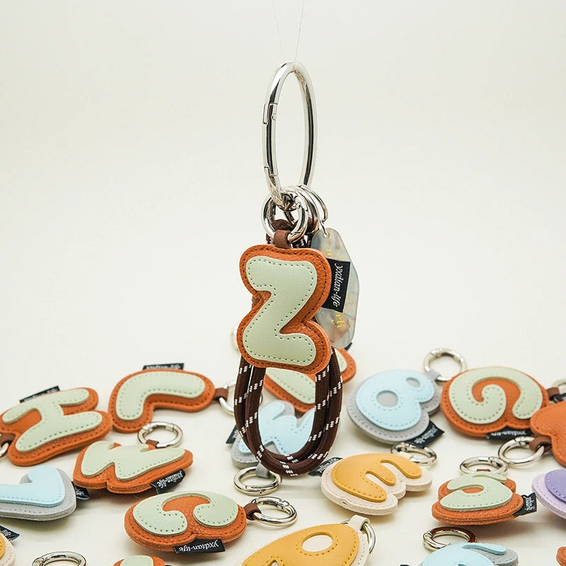 Color-Block Letter Bag Charm