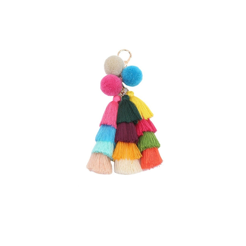 Colorful Pom Pom Tassel Bag Charm