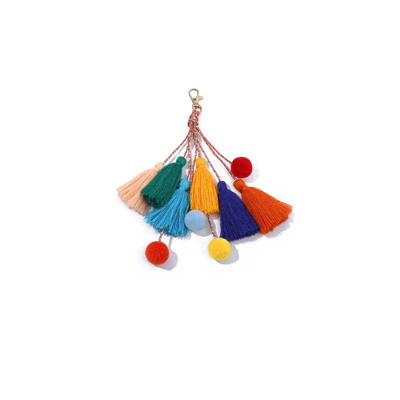 Colorful Pom Pom Tassel Bag Charm