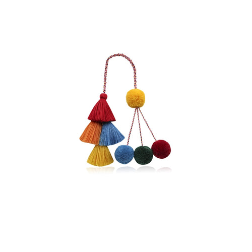 Colorful Pom Pom Tassel Bag Charm