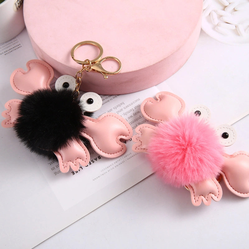 Crab Pom-Pom Bag Charm