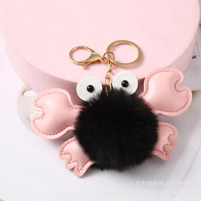 Crab Pom-Pom Bag Charm