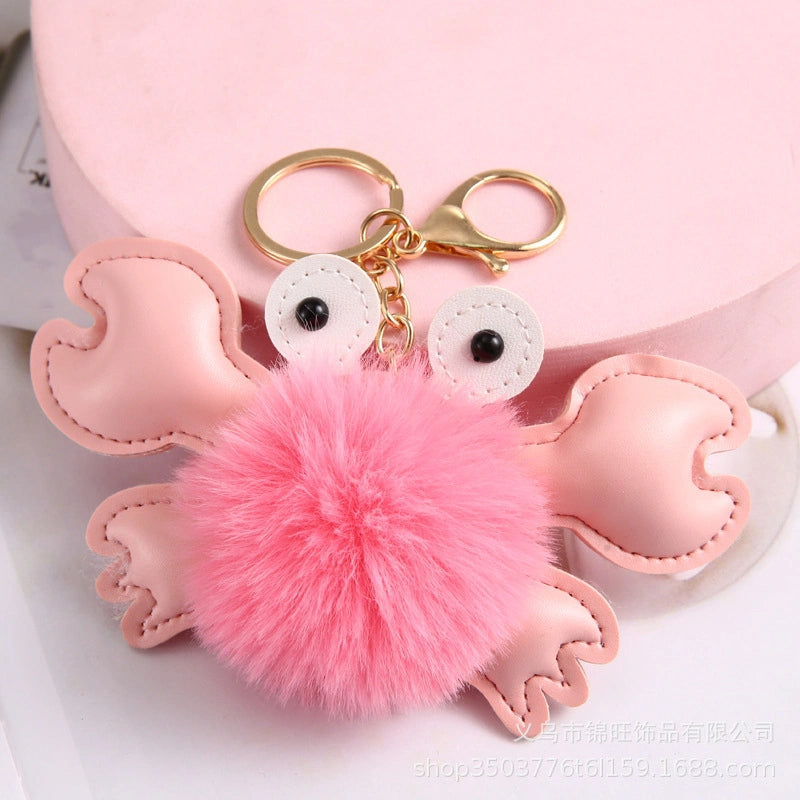 Crab Pom-Pom Bag Charm