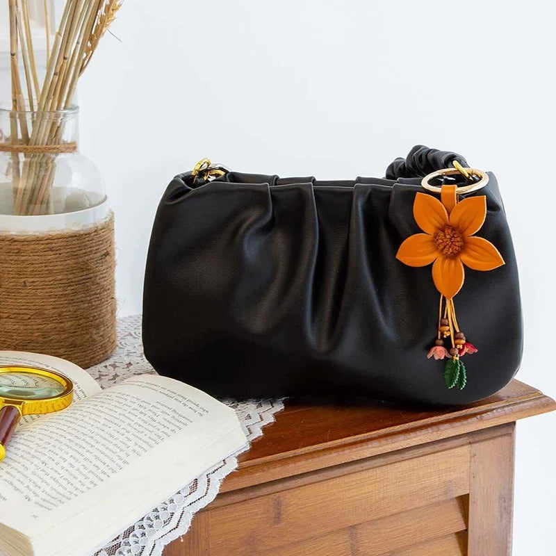 Creative Leather Flower Bag Charm