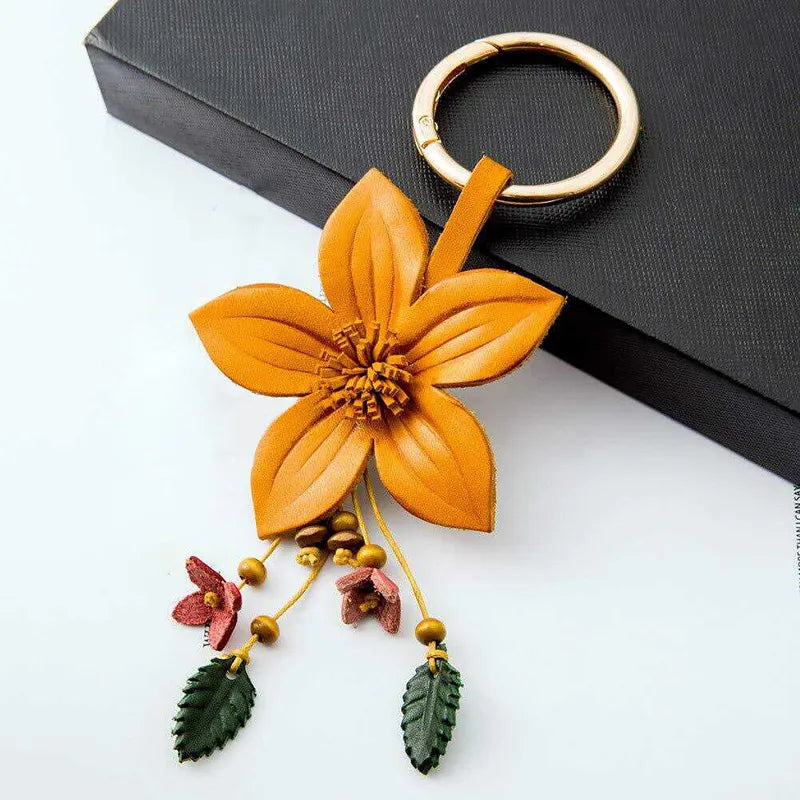 Creative Leather Flower Bag Charm
