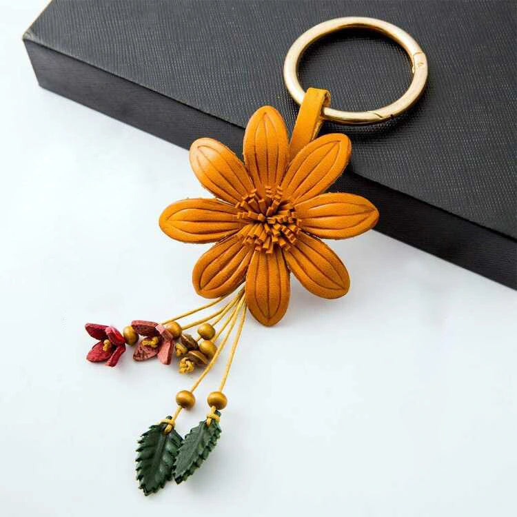 Creative Leather Flower Bag Charm