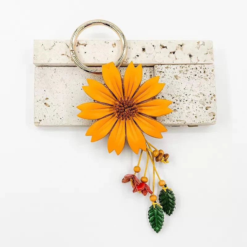Creative Leather Flower Bag Charm