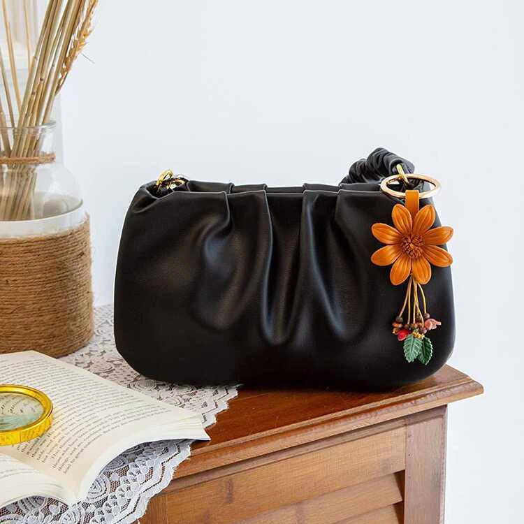 Creative Leather Flower Bag Charm