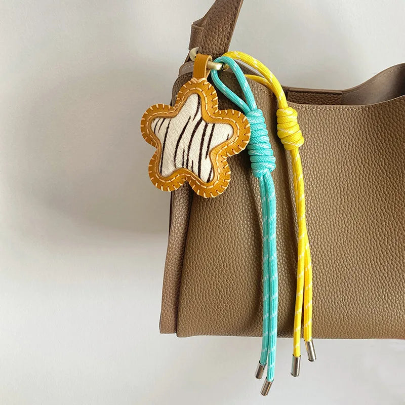 Creative Leopard Print Star Bag Charm