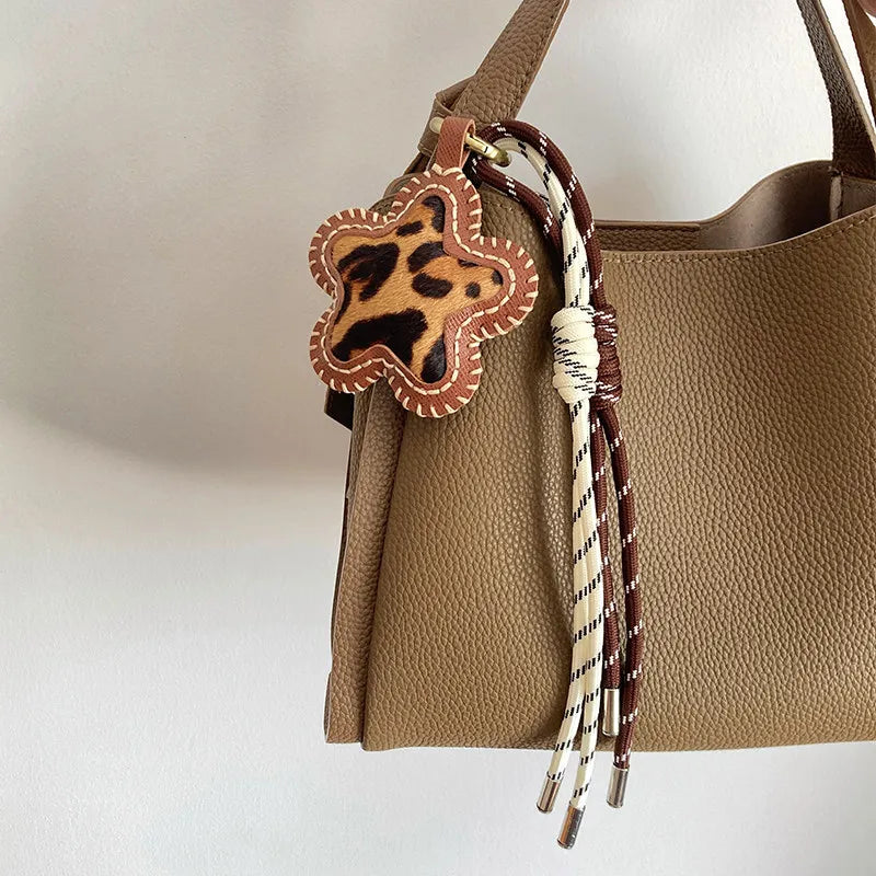 Creative Leopard Print Star Bag Charm