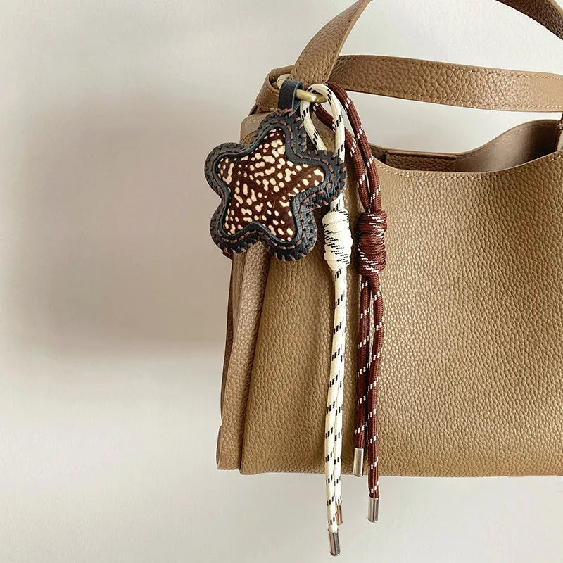 Creative Leopard Print Star Bag Charm