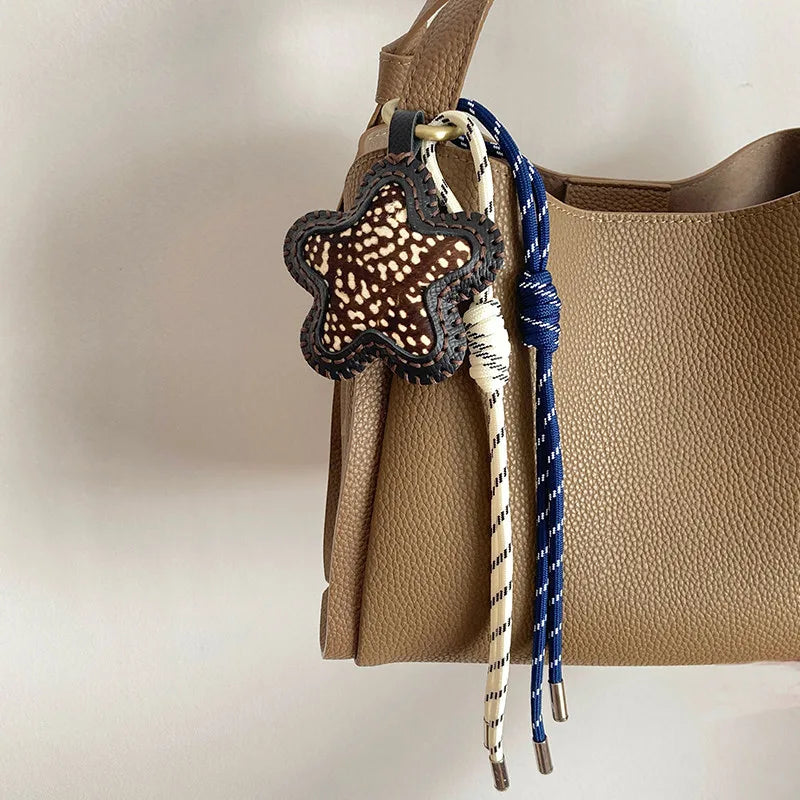 Creative Leopard Print Star Bag Charm