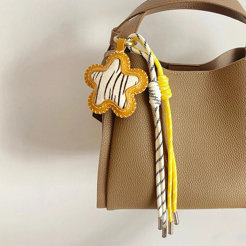 Creative Leopard Print Star Bag Charm