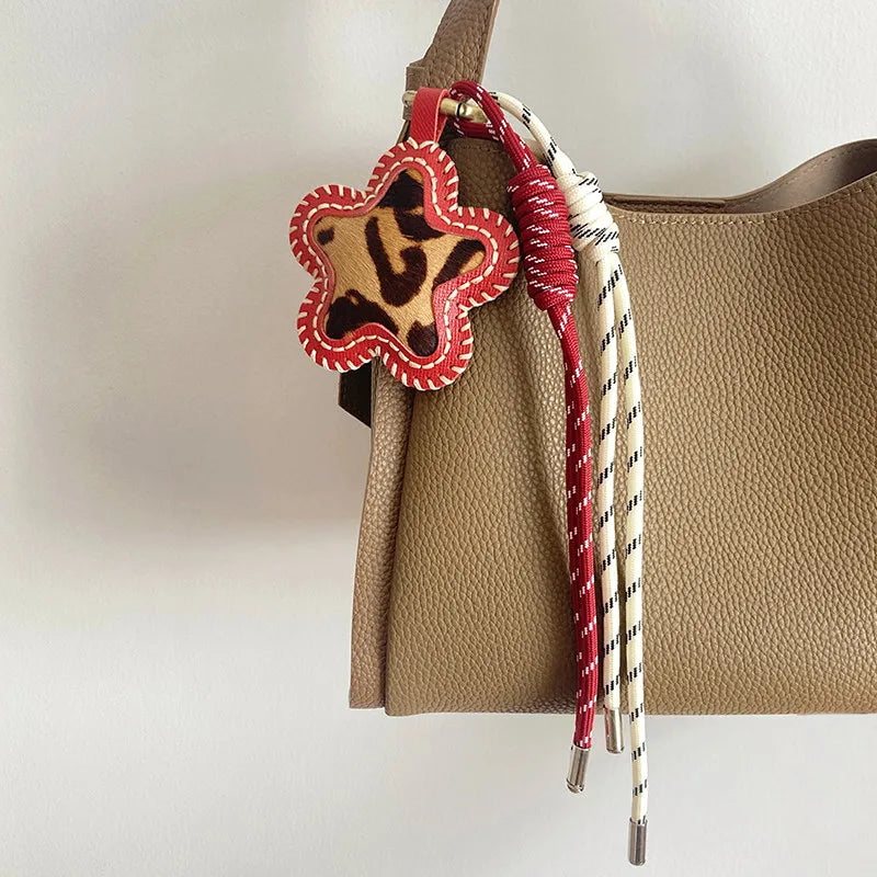 Creative Leopard Print Star Bag Charm