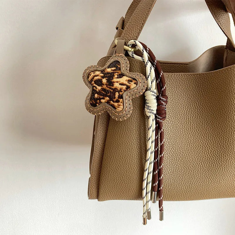 Creative Leopard Print Star Bag Charm