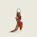 Leather Croissant Tassel Bag Charm
