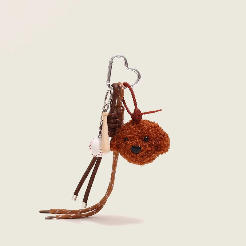 Leather Croissant Tassel Bag Charm