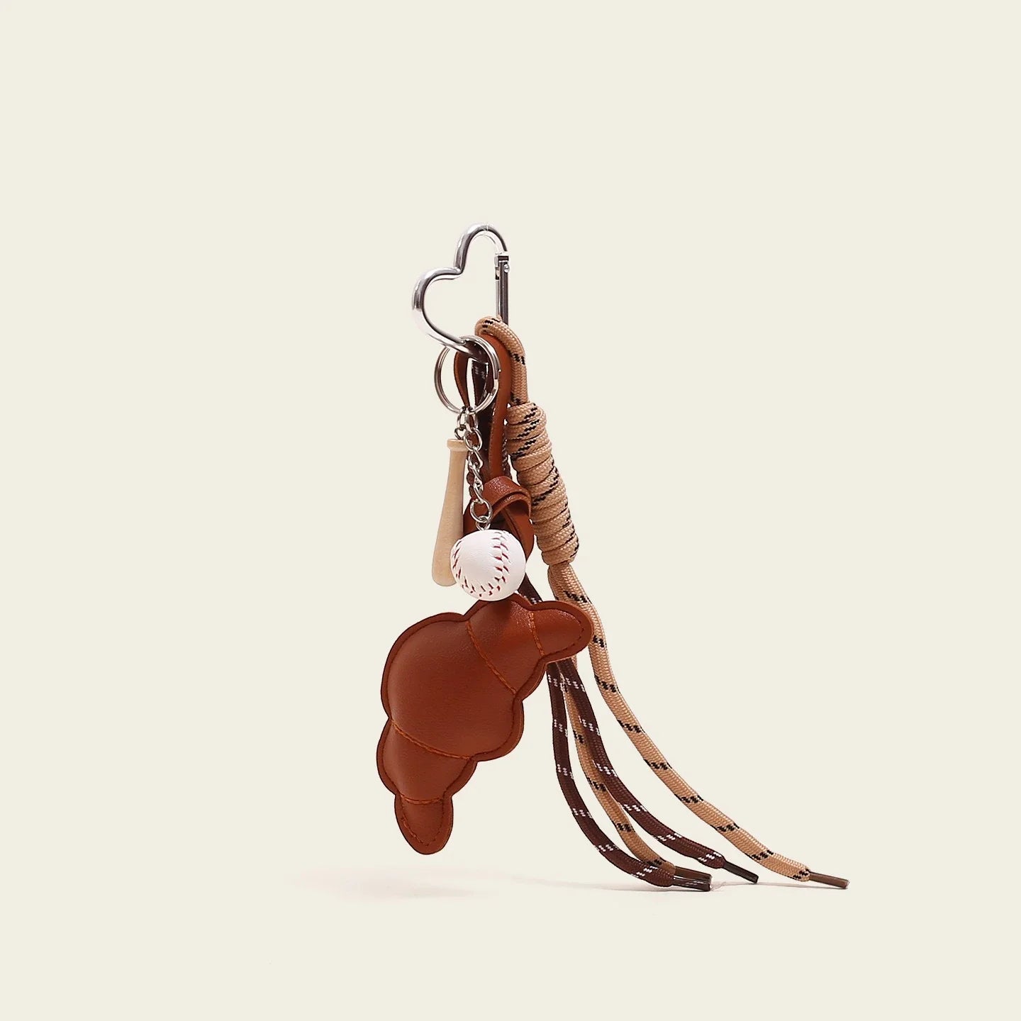 Leather Croissant Tassel Bag Charm