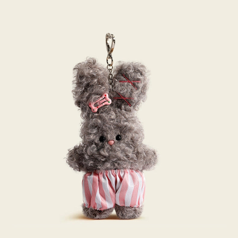 Curly Baby Rabbit Bag Charm