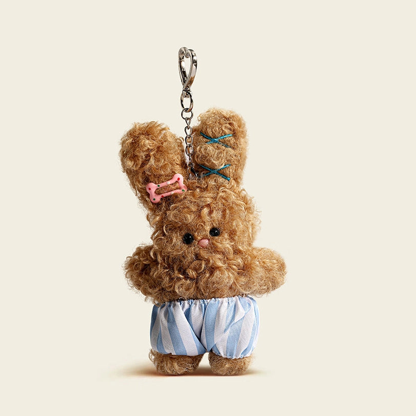 Curly Baby Rabbit Bag Charm