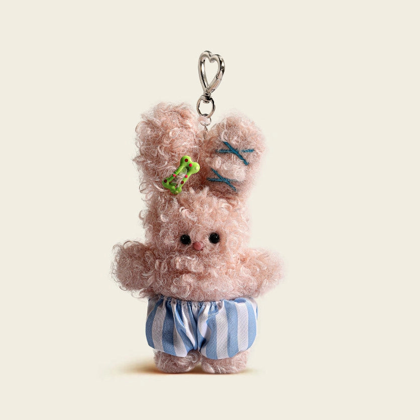 Curly Baby Rabbit Bag Charm