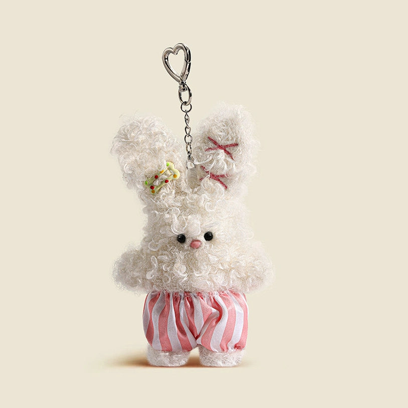 Curly Baby Rabbit Bag Charm