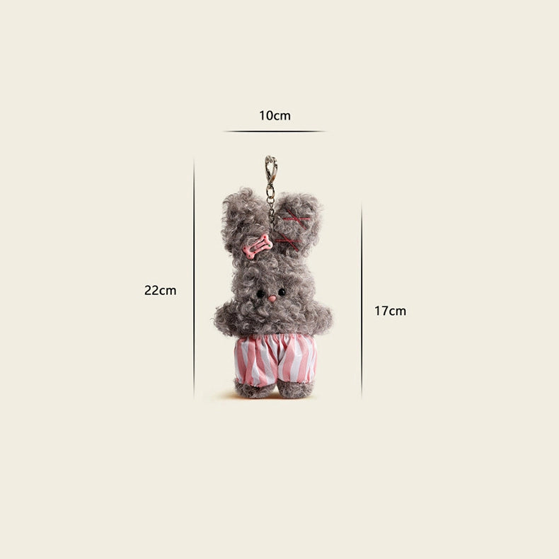 Curly Baby Rabbit Bag Charm