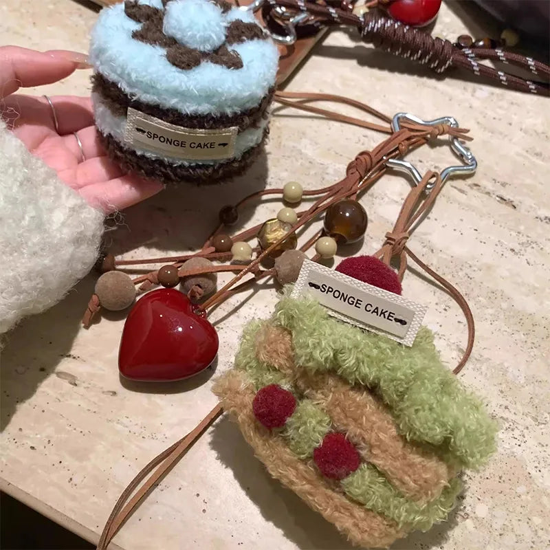 Cute Plush Cake Bag Charm