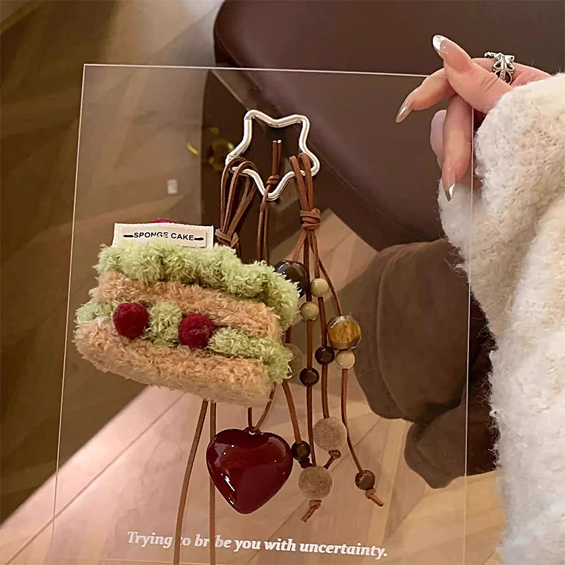 Cute Plush Cake Bag Charm