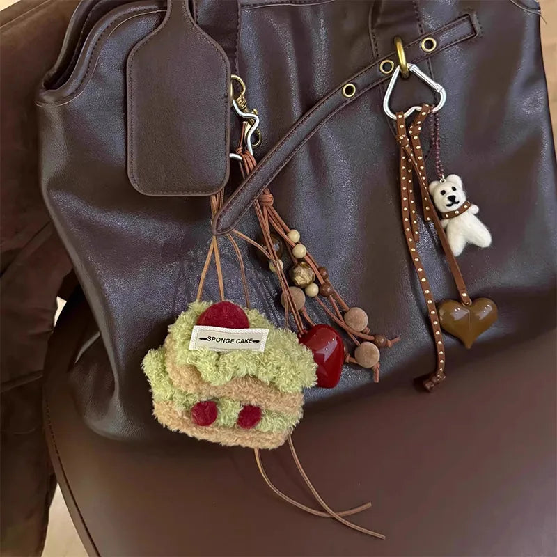 Cute Plush Cake Bag Charm