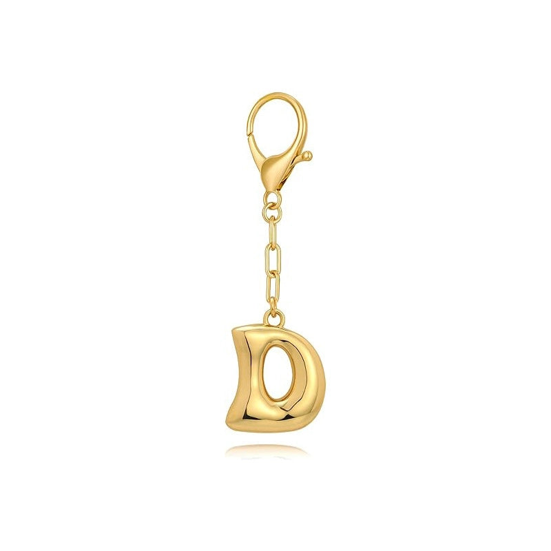 Gold Letter Bag Charm