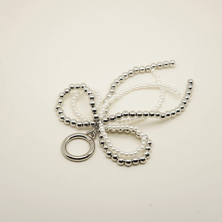 Double-Layer Pearl Bow Bag Charm