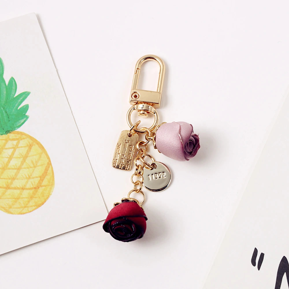 Fabric Rose Bag Charm