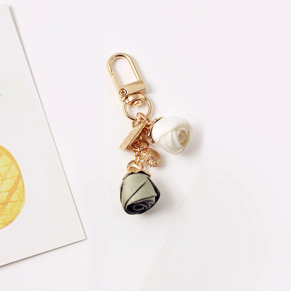 Fabric Rose Bag Charm