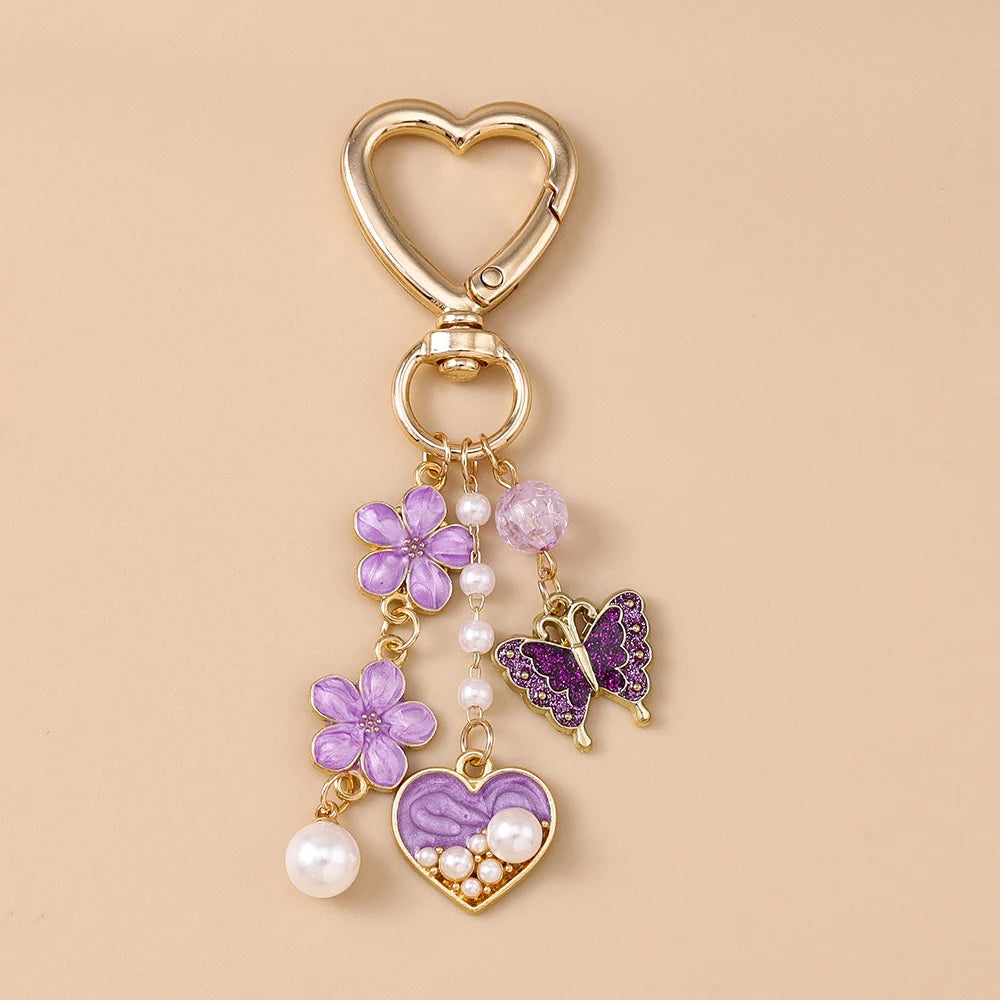 Fashion Butterfly Heart Keychain