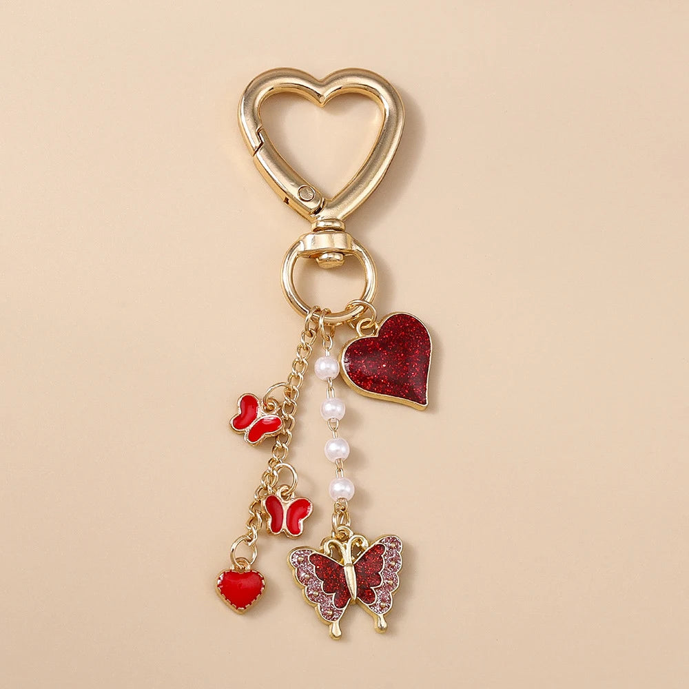 Fashion Butterfly Heart Keychain